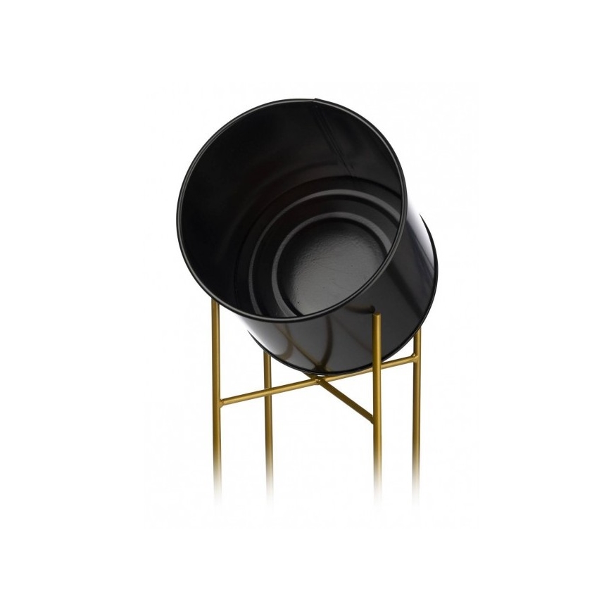 Metalen bloempot OSLO 95x17 cm zwart/goud