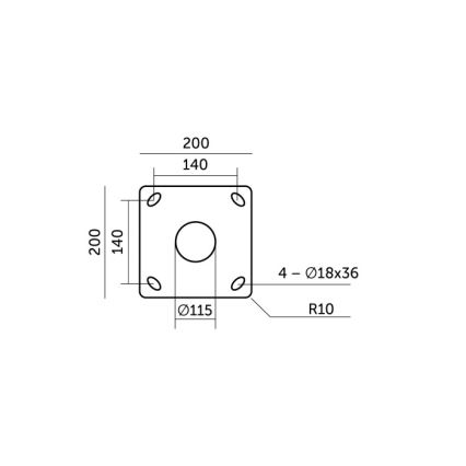 Metalen buis voor buitenverlichtingspaal BASE 3 m, zwart