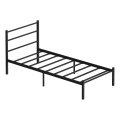 Metalen eenpersoonsbed FERON 90x200 cm, zwart, draagvermogen 120 kg
