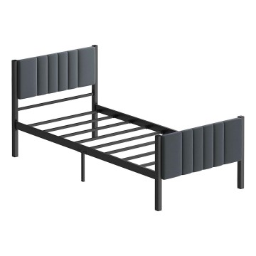 Metalen eenpersoonsbed LUNOR 90x200 cm antraciet draagvermogen 120 kg