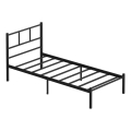 Metalen eenpersoonsbed ROVAN 90x200 cm, zwart — belastbaar tot 120 kg