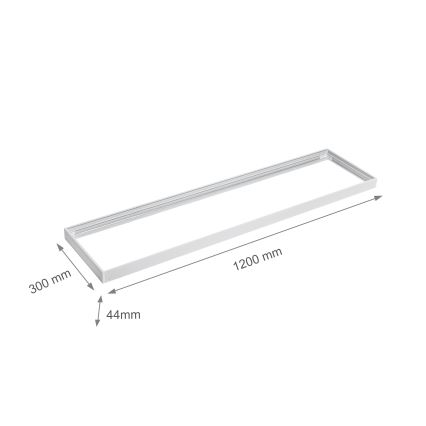 Metalen frame voor de installatie van LED panelen 1200x300 mm wit