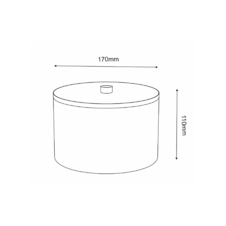Metalen opbergdoos 12x17,5 cm wit