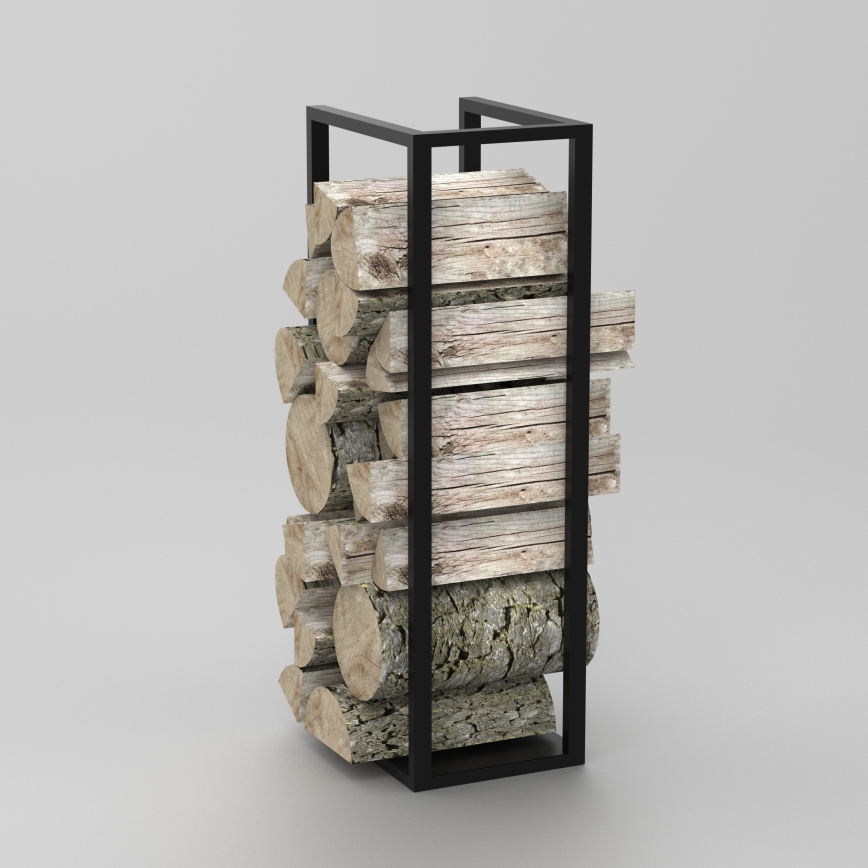 Metalen standaard voor hout 100x30 cm zwart