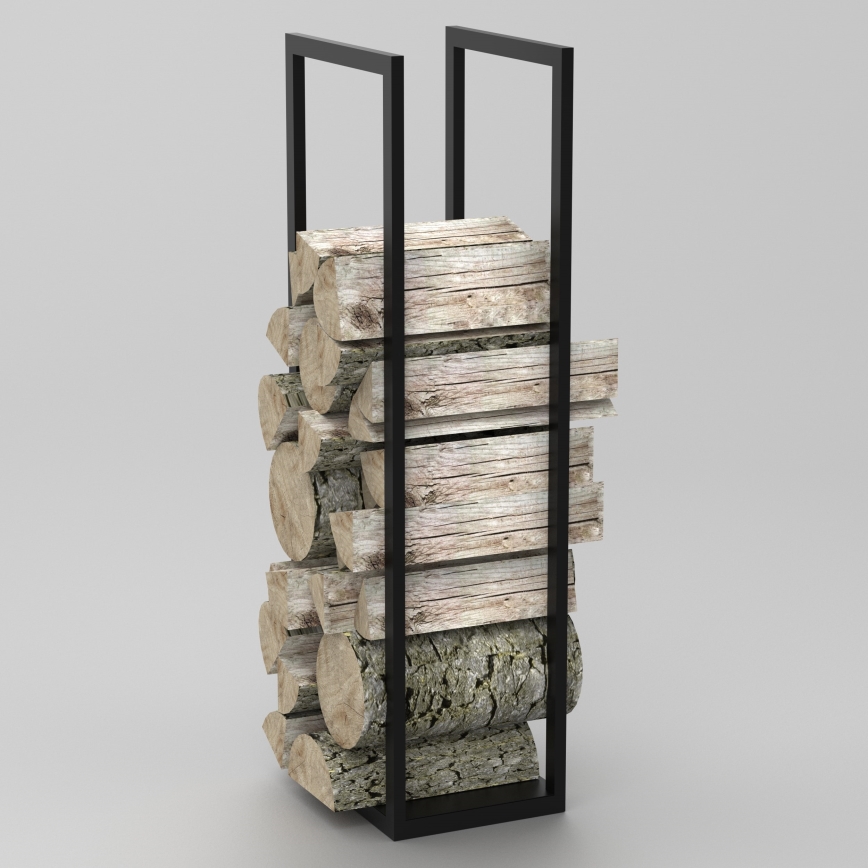 Metalen standaard voor hout 120x40 cm zwart