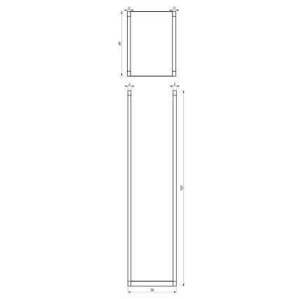 Metalen standaard voor hout 120x40 cm zwart