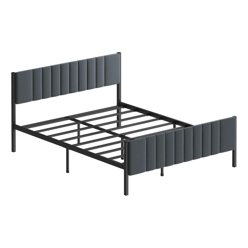 Metalen tweepersoonsbed LUNOR 140x200 cm antraciet, draagvermogen 200 kg