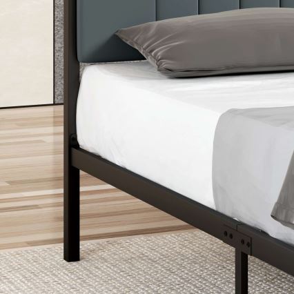 Metalen tweepersoonsbed LUNOR 140x200 cm antraciet, draagvermogen 200 kg