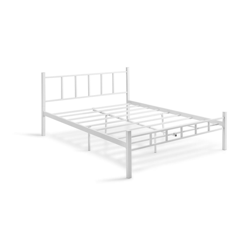 Metalen tweepersoonsbed ORMEL 160x200 cm, wit, maximale draagkracht 200 kg