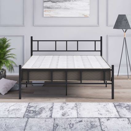Metalen tweepersoonsbed PIRON 120x200 cm zwart, draagvermogen 120 kg