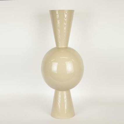 Metalen vaas 60 x 25 cm, beige