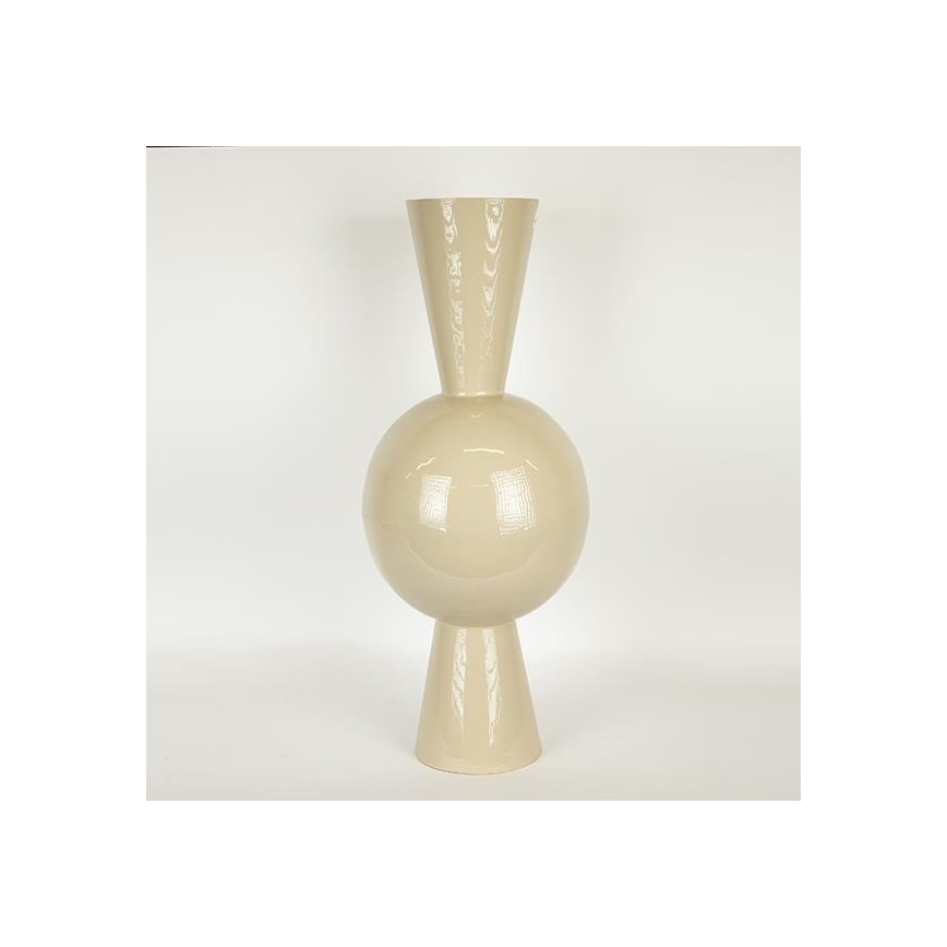 Metalen vaas 60 x 25 cm, beige