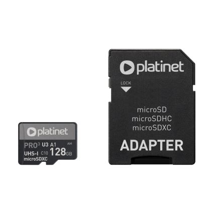 MicroSDXC 128 GB U3 Pro A1 90 MB / s + SD-adapter