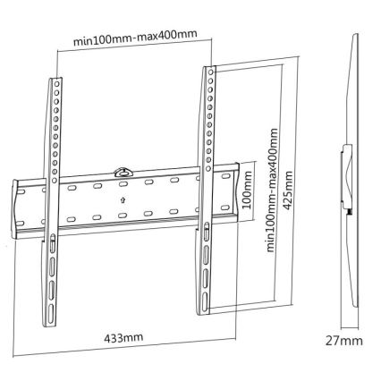 MK FLORIA MKF-17DF441 - Vaste tv-wandhouder 65" zwart