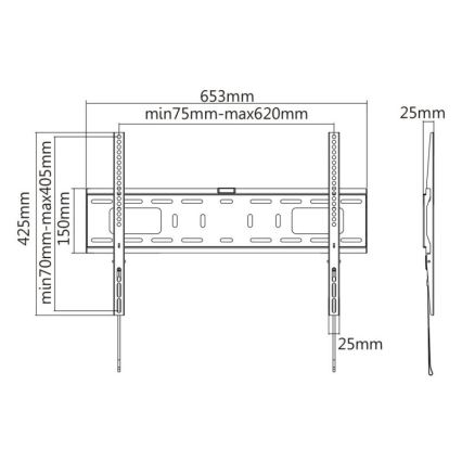MK FLORIA MKF-17DF641 - Vaste tv-wandhouder 80" zwart