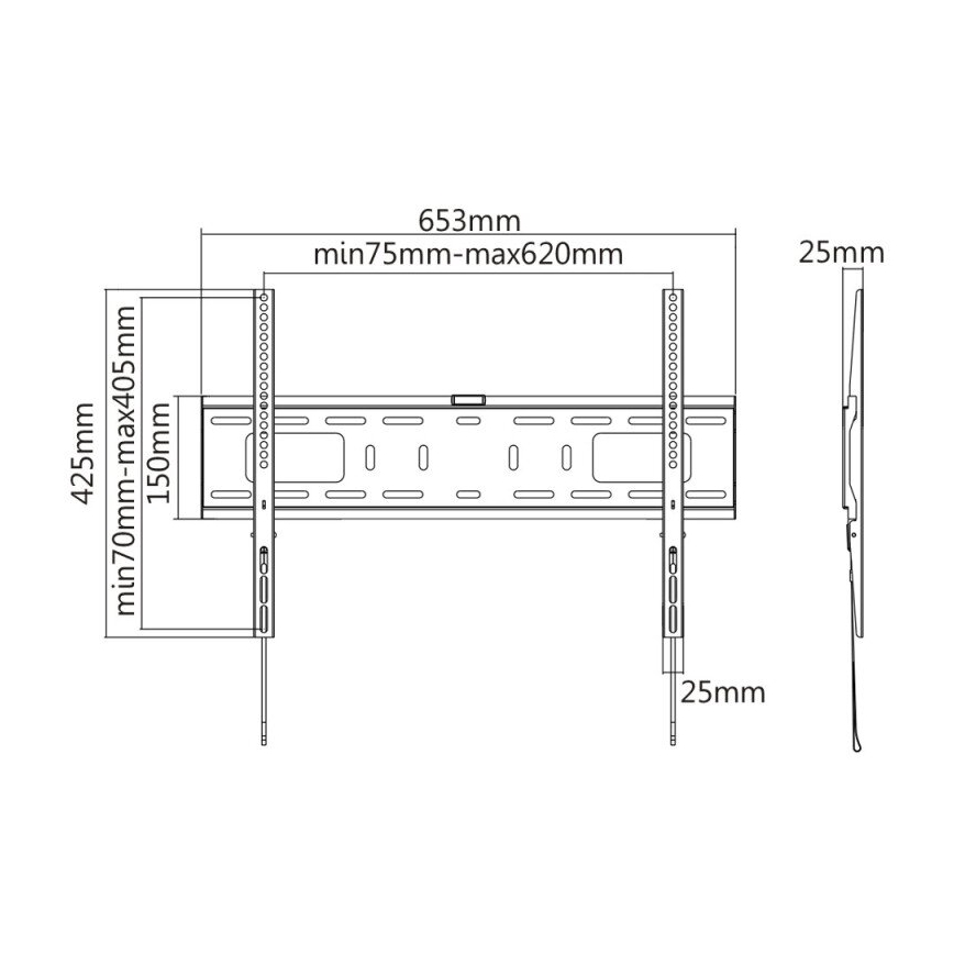 MK FLORIA MKF-17DF641 - Vaste tv-wandhouder 80" zwart