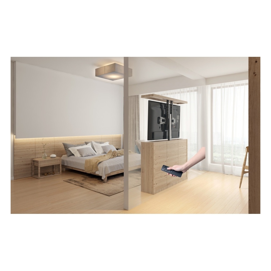 MK FLORIA MKF-19DM648 - Staande TV-beugel 37-65 zwart SCHUKO + afstandsbediening