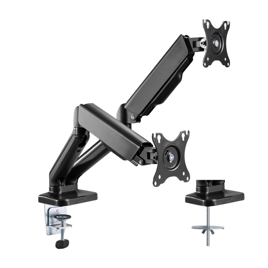 MK FLORIA MKF-21DP113S2 - Verstelbare monitorarm voor twee 32 monitoren, zwart