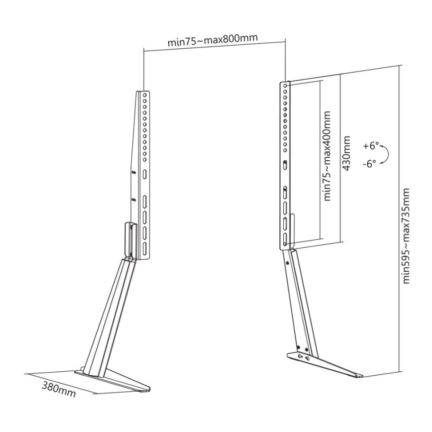MK FLORIA MKF-21ST841 - Kantelbare tv-standaard 32-70“ zwart