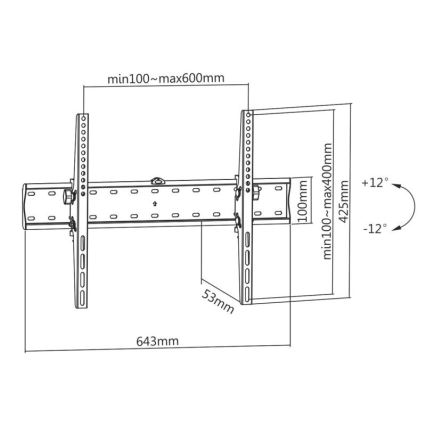 MK FLORIA MKF-23DN640 - Opvouwbare tv-wandhouder 80" zwart