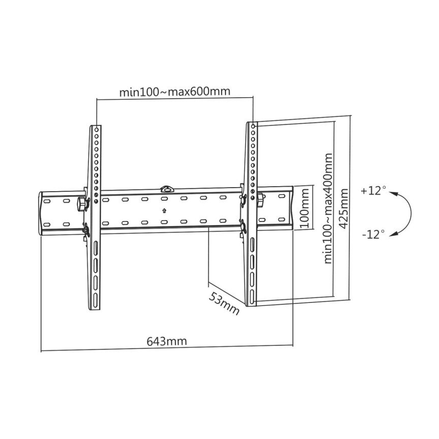 MK FLORIA MKF-23DN640 - Opvouwbare tv-wandhouder 80" zwart