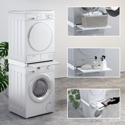 MK FLORIA MKF-23MZ601 - Stapelkit voor wasmachine en droger met uitschuifbaar gedeelte 60 cm wit