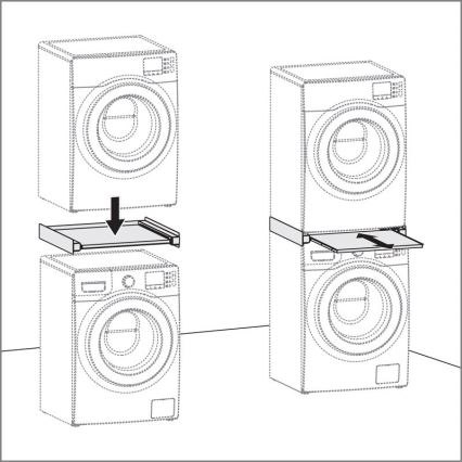 MK FLORIA MKF-23MZ601 - Stapelkit voor wasmachine en droger met uitschuifbaar gedeelte 60 cm wit