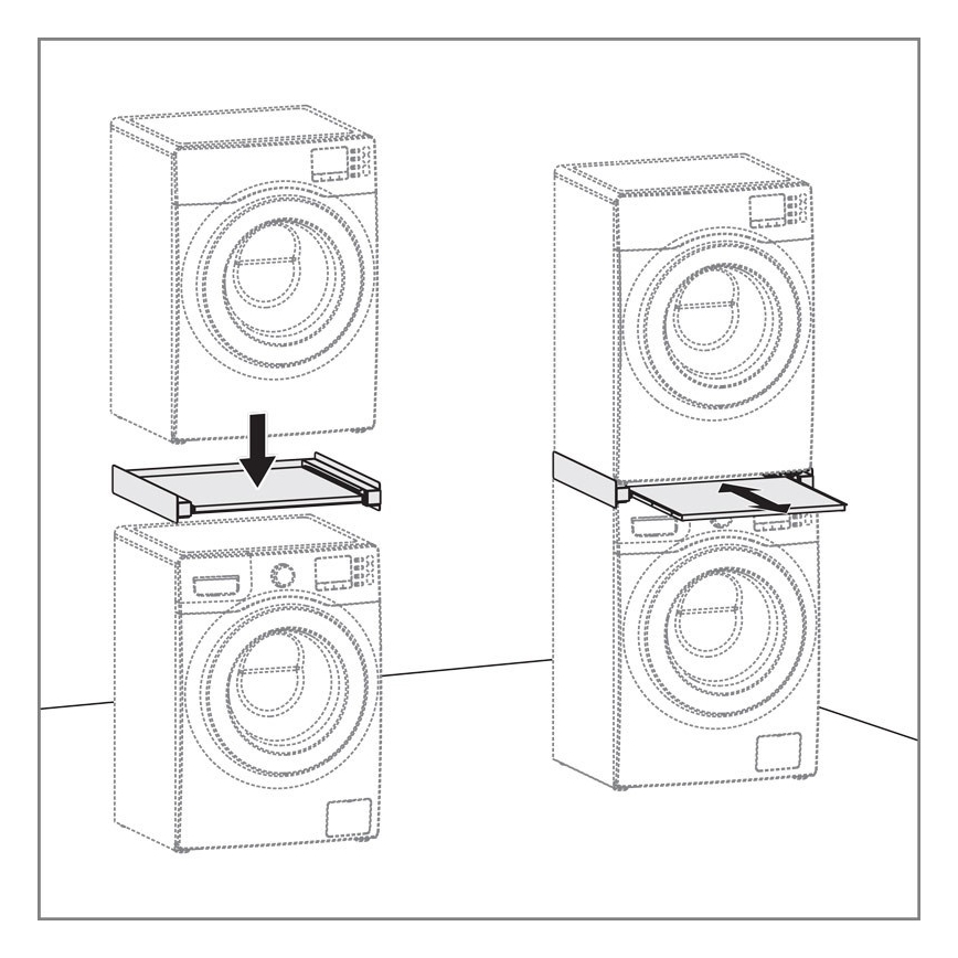 MK FLORIA MKF-23MZ601 - Stapelkit voor wasmachine en droger met uitschuifbaar gedeelte 60 cm wit