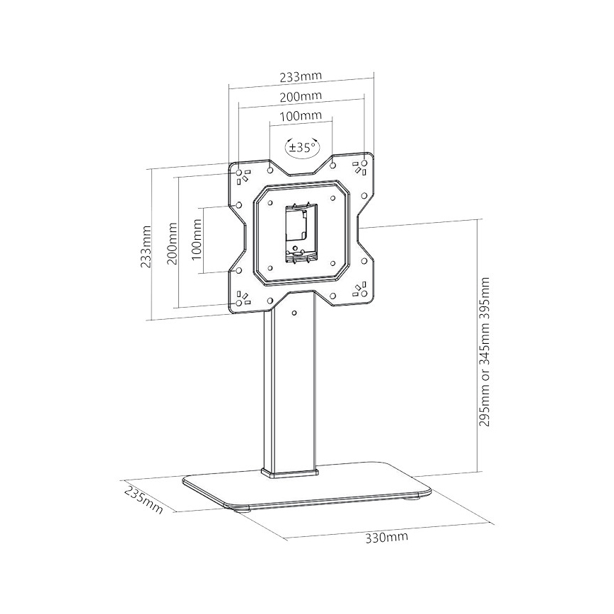MK FLORIA Superior SUPSTV019 - Staande tv-beugel voor tv's van 23-43 zwart