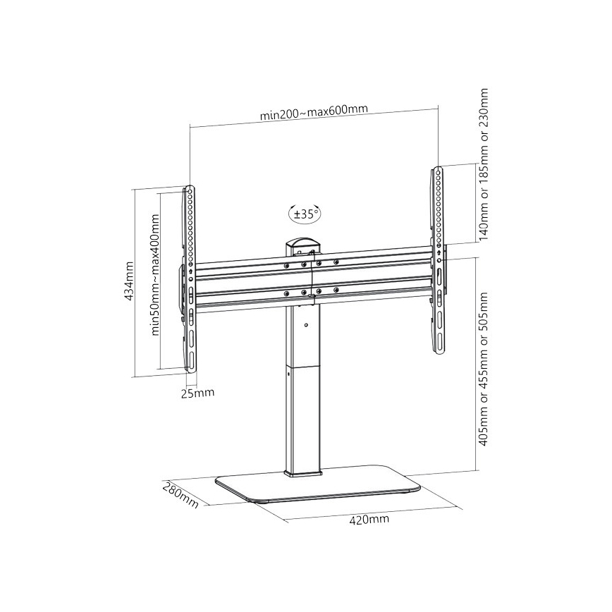 MK FLORIA Superior SUPSTV020 - Vloerstandaard voor TV 37-70 zwart