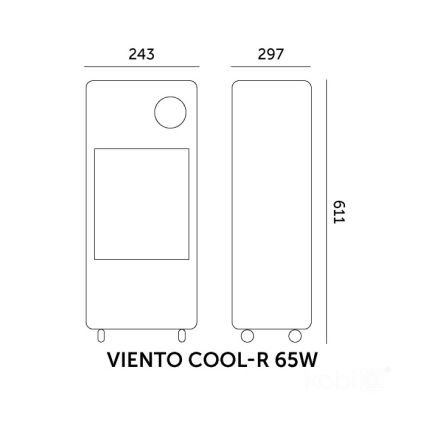 Mobiele luchtkoeler VIENTO COOL-R 65W/230V zwart + afstandsbediening