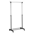 Mobiele metalen hanger 170x88 cm zwart/glanzend chroom