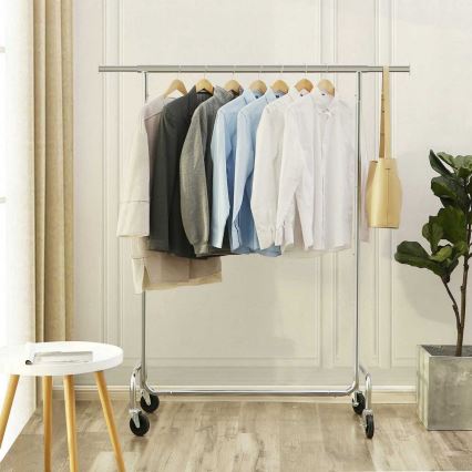 Mobiele staande kapstok JEAN 110/150x160x45 cm zilverkleurig