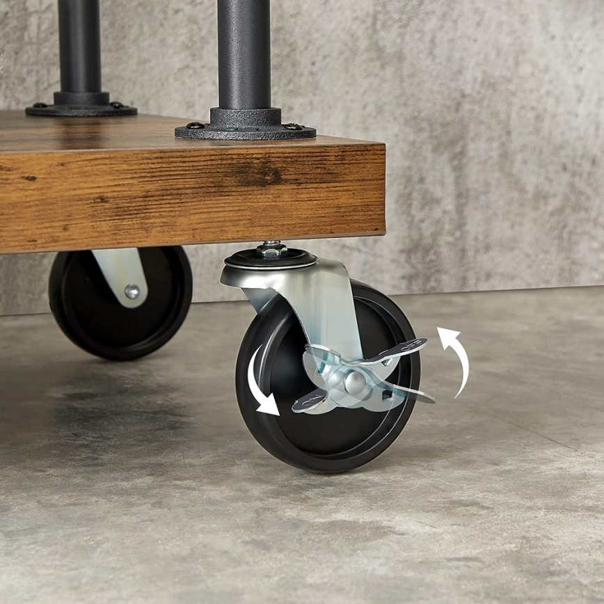 Mobiele staande kapstok LINEA bruin/zwart