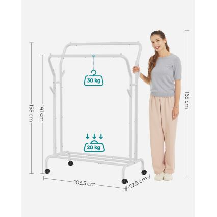 Mobiele staande kapstok LINEA, wit