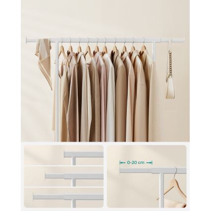 Mobiele staande kapstok LINEA wit