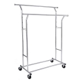 Mobiele staande kapstok LINEA, zilver