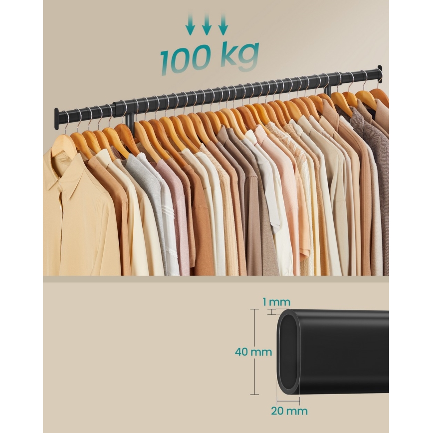 Mobiele staande kapstok LINEA zwart