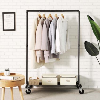 Mobiele staande kapstok LINEA zwart