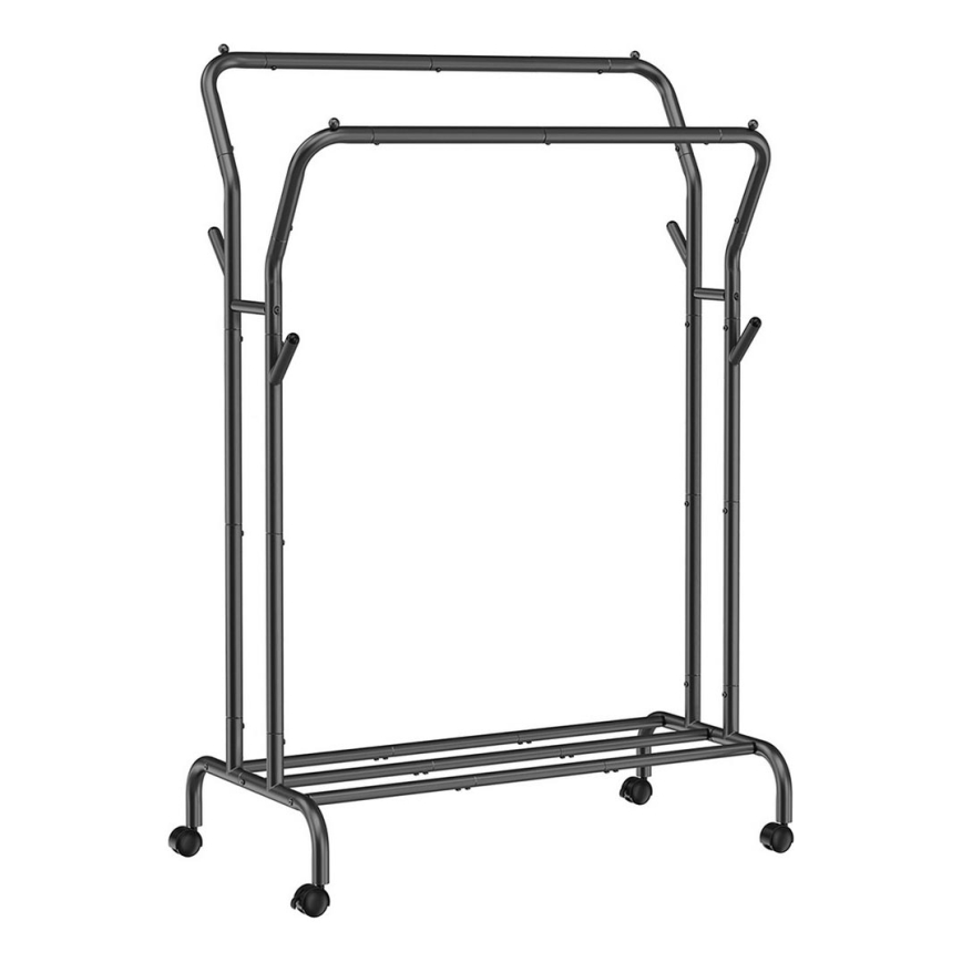 Mobiele staande kapstok LINEA zwart