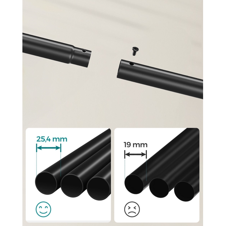 Mobiele staande kapstok LINEA zwart