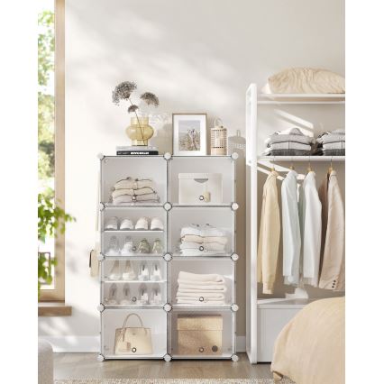 Modulair opbergrek met vakken BOXIFY, wit