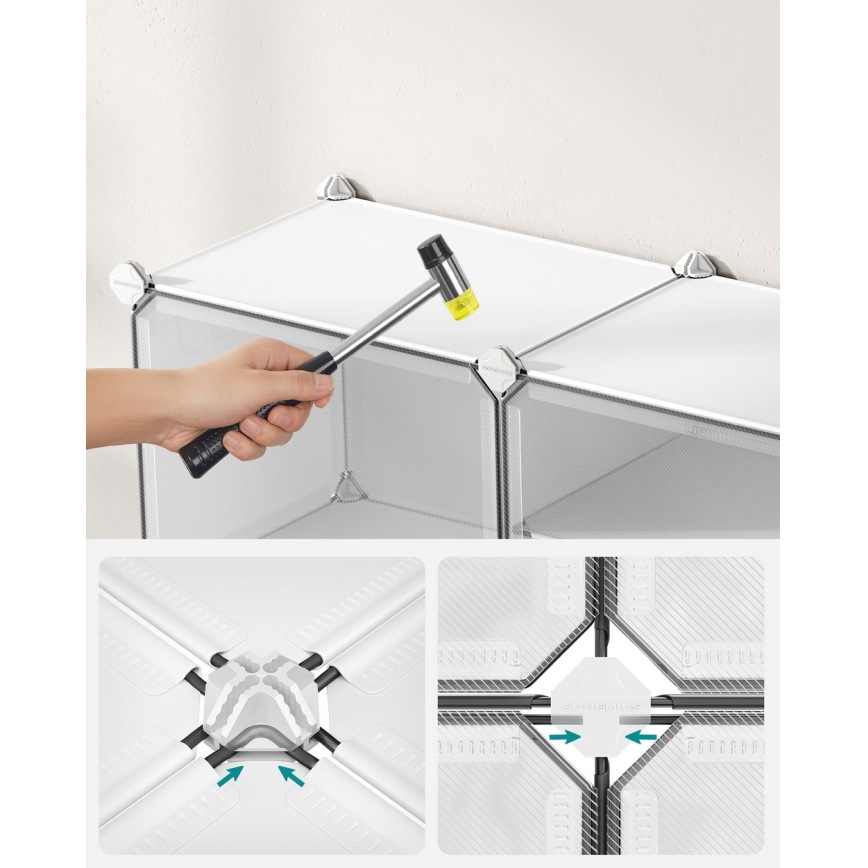 Modulair opbergrek met vakken BOXIFY, wit