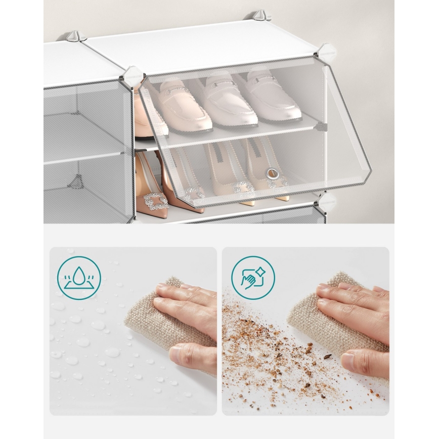 Modulair opbergrek met vakken BOXIFY, wit