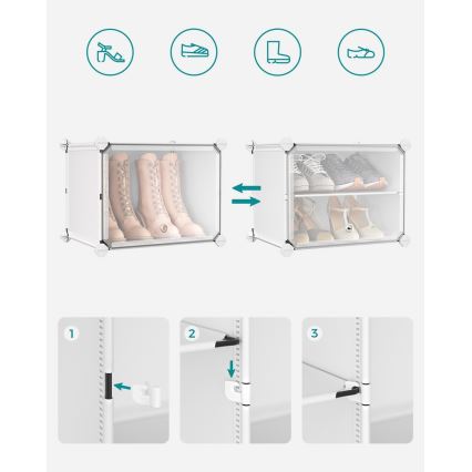 Modulair opbergrek met vakken BOXIFY, wit