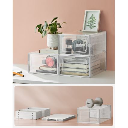 Modulair opbergrek met vakken BOXIFY, wit