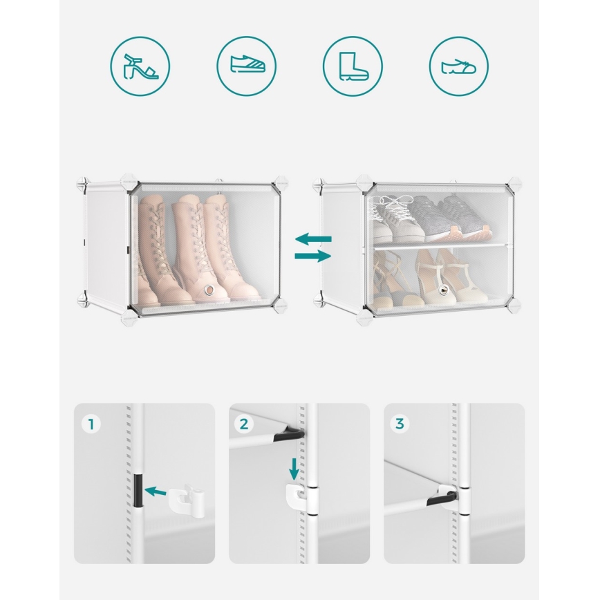Modulair rek met vakken BOXIFY, wit