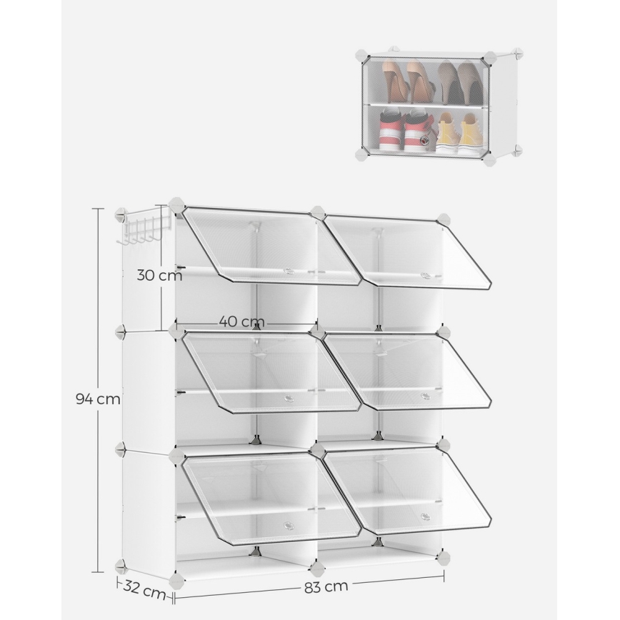 Modulair rek met vakken BOXIFY, wit