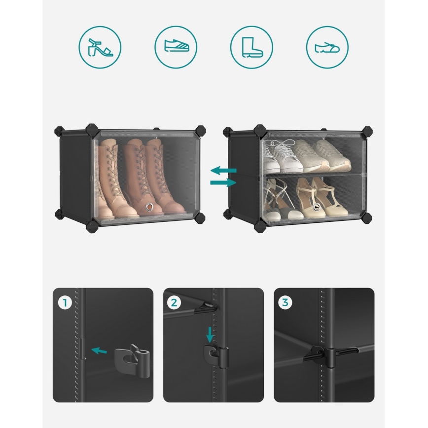 Modulair rek met vakken BOXIFY zwart