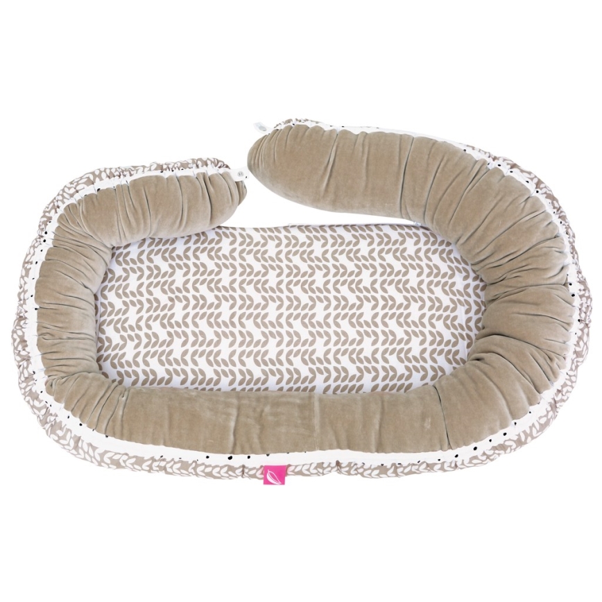 MOEDERSCHAP - Nestje en kussentje voor baby JUNIOR 2in1 bruin